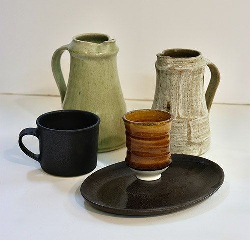 Ceramics on display at the studio sale