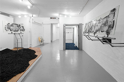 Installation view of Slow Puncture by Harriet Bowman at Standpoint