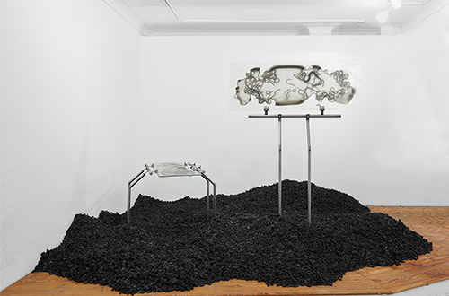 Installation view of Slow Puncture by Harriet Bowman at Standpoint